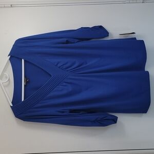 I.N. Studio Woman Mid Sleeve Blue Tunic Top Size 2X